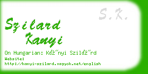 szilard kanyi business card